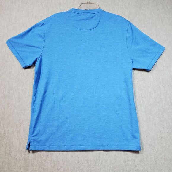 Lands End Shirt Men Large Blue Performance Serious Sweats Crew Neck Pullover Tee - Picture 9 of 10